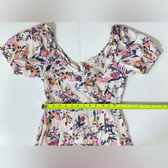 ROXY Tropical Floral Shimmy Shake Mini Dress Short Sleeve Women’s M - Picture 6 of 10